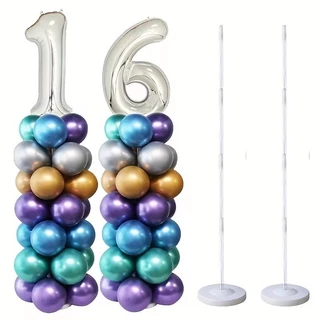 1/2/4 ชุดบอลลูน Arch Stand Kit/ลูกโป่งพลาสติกคอลัมน์ขาตั้ง/บอลลูนปรับได้ Tower Decor - สําหรับงานแต่งงานวันเกิด Party