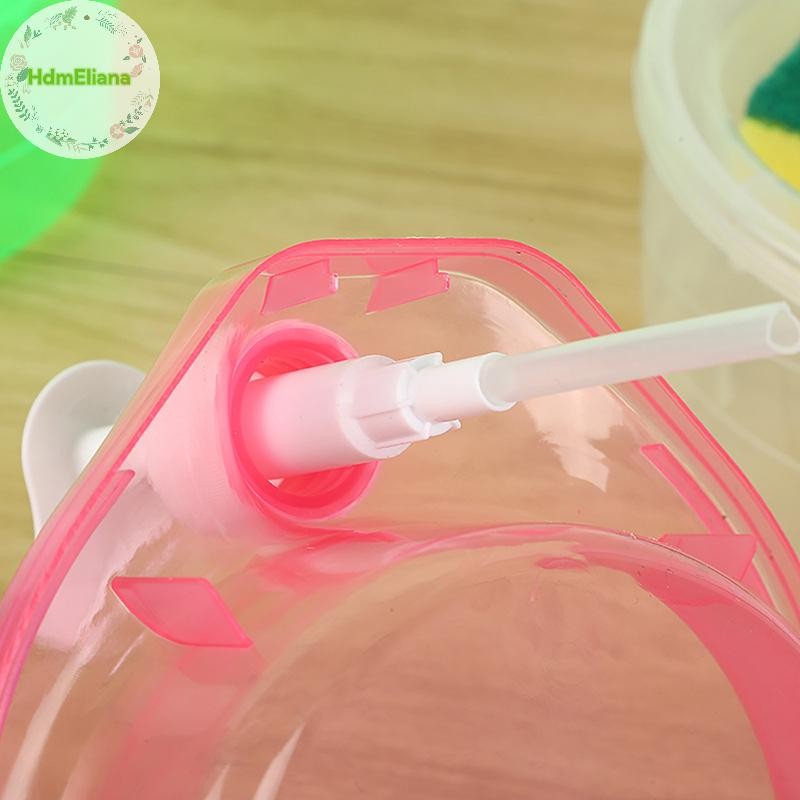Hdmeliana เครื่องจ่ายสบู่และผู้ถือ Scrubber al คอนเทนเนอร์ล้างจาน 1000ml คู่มืออ่างล้างจานจานซักผ้าสบู่ TH