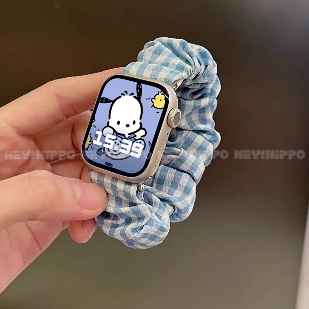สายรัดแบบคาดศีรษะแบบกริดเหมาะสําหรับสมาร์ทวอทช์ซีรีส์ 10/9/8/7/6/SE/5/4 สายรัดยางยืดเหมาะสําหรับ iwatch 49/46/45/44/42/41/40/38 มม.