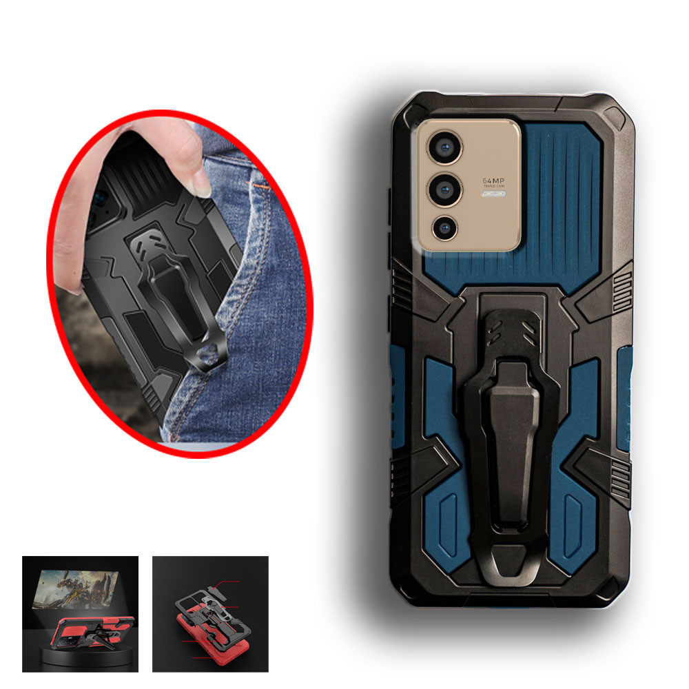 Vivo V23 5G V2130 Heavy Duty ทหารเกรดหัวเข็มขัด Hard Protection Shock Proof Grip ทนทาน Dual Layer เคสโทรศัพท์ฝาหลัง