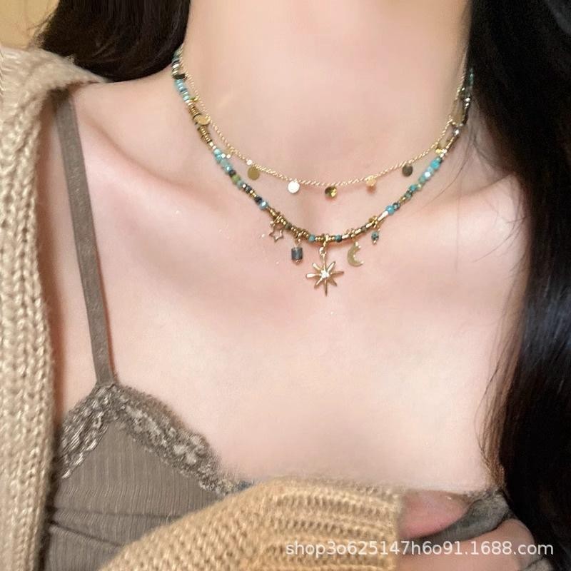 [ในสต็อก] ฤดูใบไม้ร่วงและฤดูหนาว Maillard สร้อยคอผู้หญิง niche Design Light หรูหรา High-Feeling collarbone CHAIN