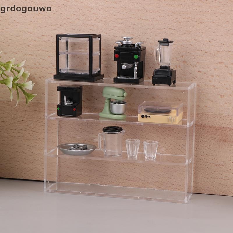 Grdog 1 PC Mini Dollhouse Miniature เฟอร์นิเจอร์เครื่องชงกาแฟถ้วยกาแฟจัดเก็บชั้นวางจําลองตุ๊กตาตกแต่ง DIY ของเล่นตุ๊กตา House th