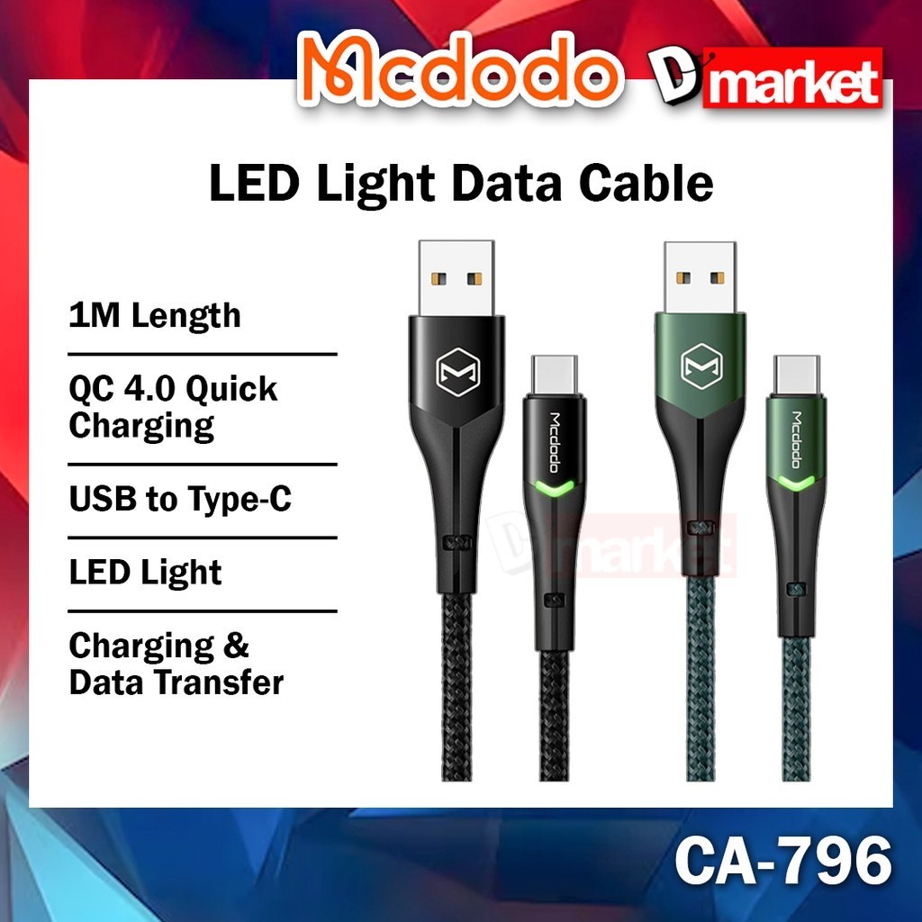 Mcdodo CA-796 Data Cable QC4.0 Quick Charge Cable 1M USB Type-C Cable ยาว 100cm Mobile Kabel Mcdodo 