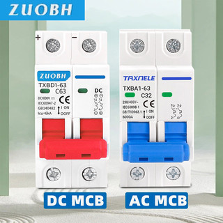 2P AC/DC MCB สวิตช์แบตเตอรี่เบรกเกอร์ พลังงานแสงอาทิตย์ 1000V 400V 32A 63A สําหรับระบบ Photovoltaic