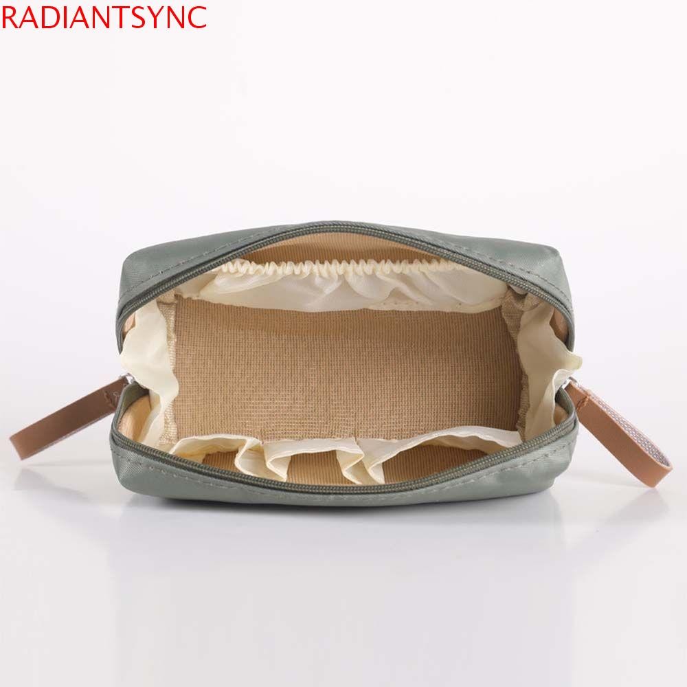 RADIANTSYNC กระเป๋าแต่งหน้า Casual แบบพกพาล้างกระเป๋ารูปแบบจระเข้ Organizer กระเป๋าสแควร์เครื่องสําอางค์กรณี