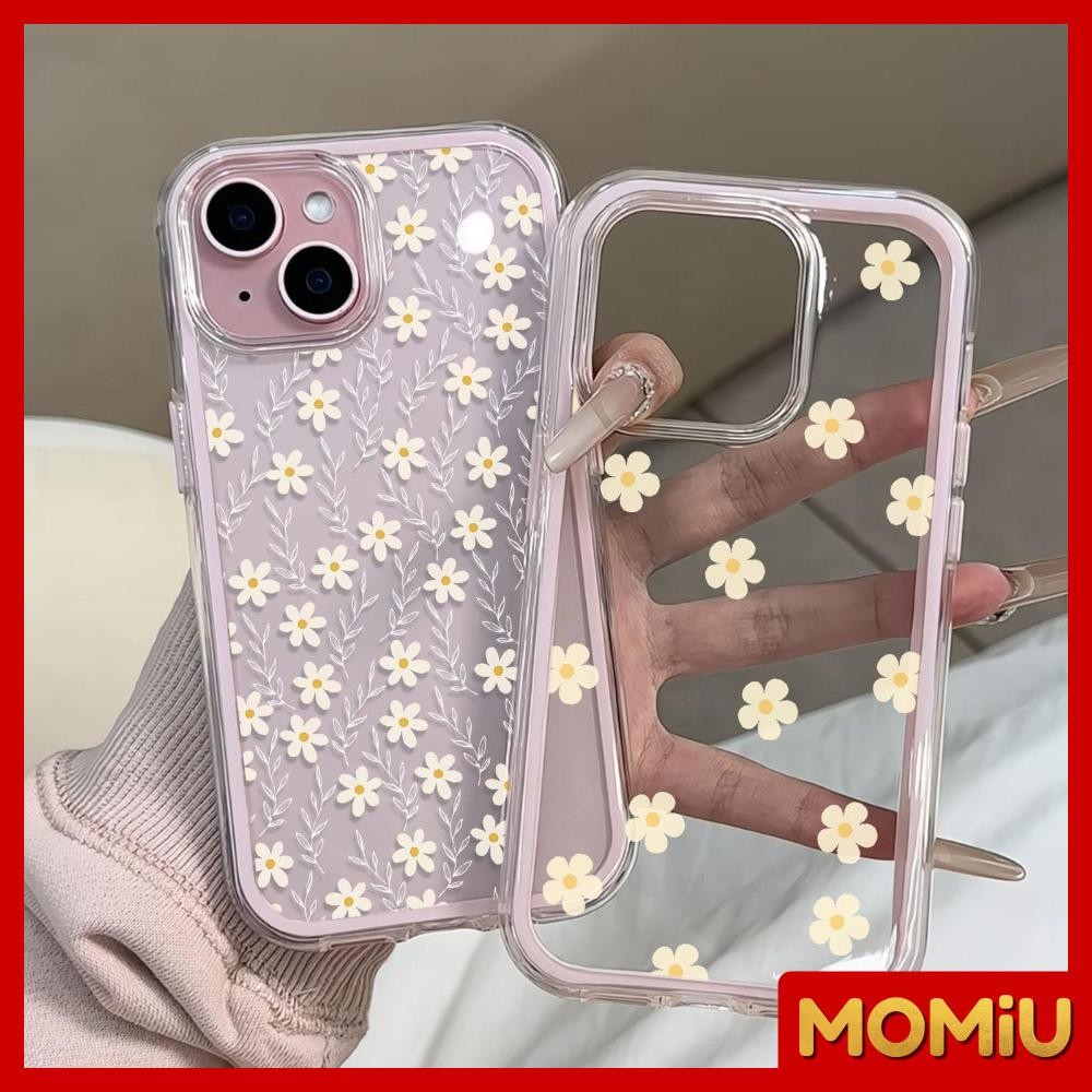MOMiU - นิ่ม 2in1 สีแคนดี้ เข้ากันได้สำหรับ เคสไอโฟน11 เคส iphone16 Pro Max 7Plus XR 12 13 14 15 ดอกไม้สวยๆ