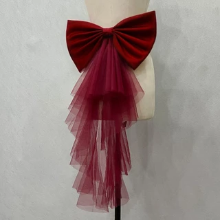 Ball Gown ที่ถอดออกได้ซาติน Bow Tie สําหรับงานแต่งงานชุด Deteable Bow เข็มขัดเอวสําหรับ Party Prom Gowns ตกแต่งอุปกรณ์เสริม