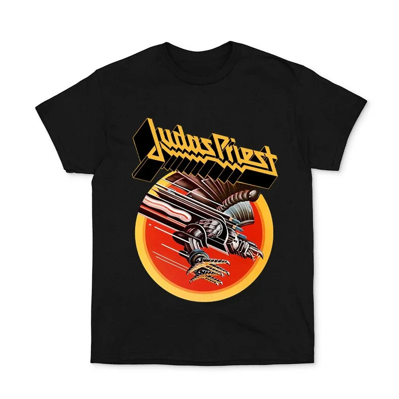 JUDAS PRIEST สกรีนเสื้อยืดผ้าฝ้าย สำหรับทั้งชายและหญิง สไตล์ Hip Hop Y2K Harajuku เสื้อยืดแขนสั้น พร