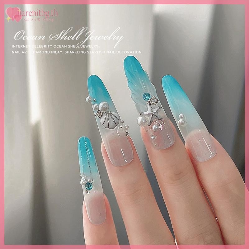 RENBG 5 ชิ้น Sea Charms ปลาดาวตกแต่งเล็บ Rhinestones Rivets หินไข่มุก Clam Mussel โลหะฤดูร้อนเล็บอะไหล่ออกแบบอุปกรณ์เสริม TH ราคา ถูกที่สุด ดีลบีเคเค แกลเลอรีภาพที่ 5