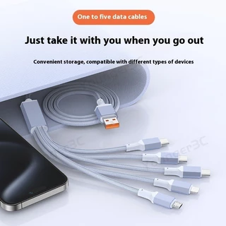 100W Fast CHARGING Data CABLE TPE + Braided Cable, Three In One Type-C + iOS + Mirco Fast CHARGING CABLE เข้ากันได้อย่างกว้างเป็นพิเศษด้วย iOS/Android Fast สายชาร์จ