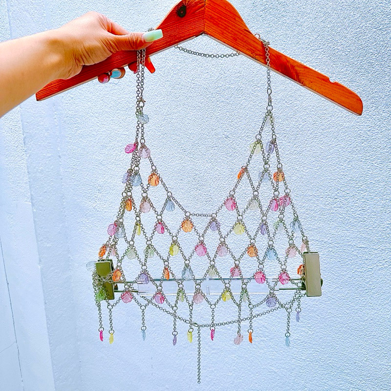 เสื้อ Bling DISTRICT 5 - [124] Bling DJ Glitter Tassel Metal Mesh Top