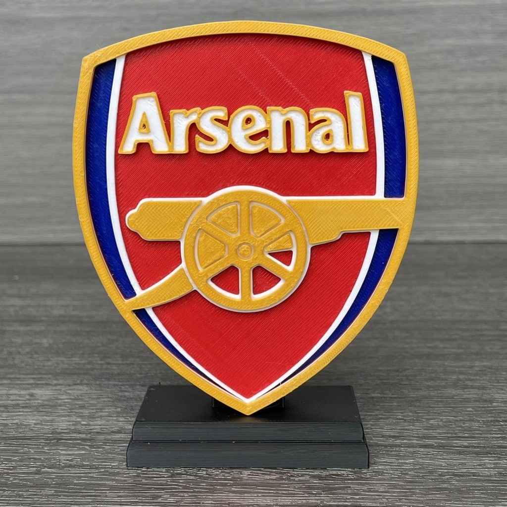 Arsenal Football Team Club ป้ายโลโก้ตกแต่งโต๊ะสัญลักษณ์โลโก้ Stand Up แท็บเล็ตจอแสดงผลเดสก์ท็อปสําหรับแฟนฟุตบอล