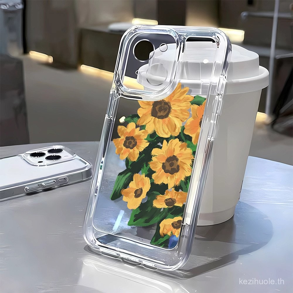 3in1 Sunflowerโปร่งใสสําหรับVivo Y200 Y200i Y100i Y300 Y300pro Y39 Y400pro Y785G Y78 + Y93 เคสโทรศัพ