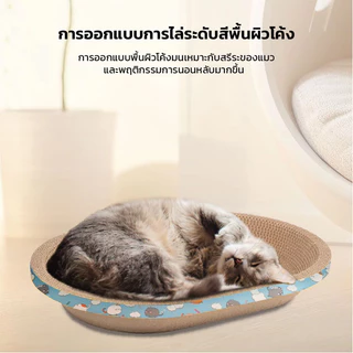 อ่างลับเล็บแมว ทรงวงรี ฟรีแคทนิป ที่ลับเล็บแมว คุณภาพดี ที่ลับเล็บแม 2in1