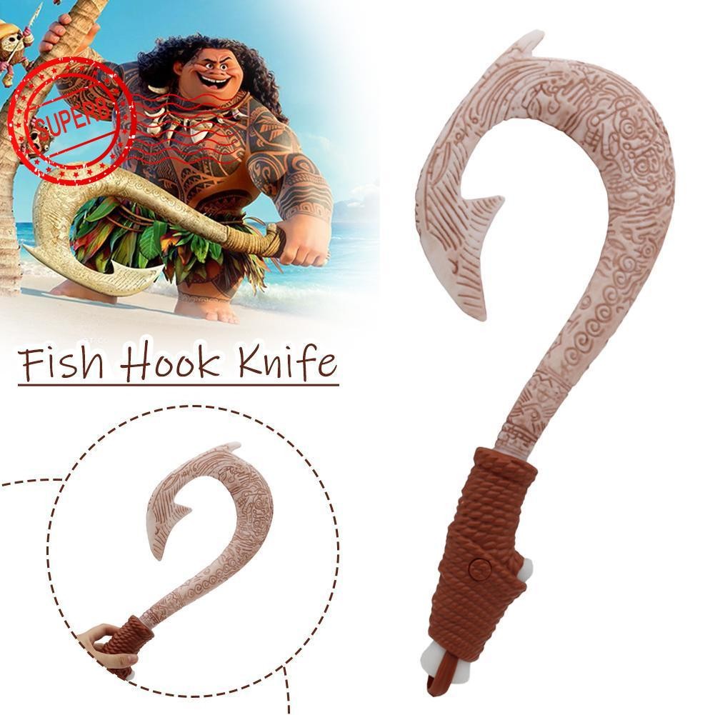 Moana 2 Ocean Adventure Fishhook ของเล่น Motion เปิดใช้งานไฟและเสียงคอสเพลย์ Maui Magical T8u3