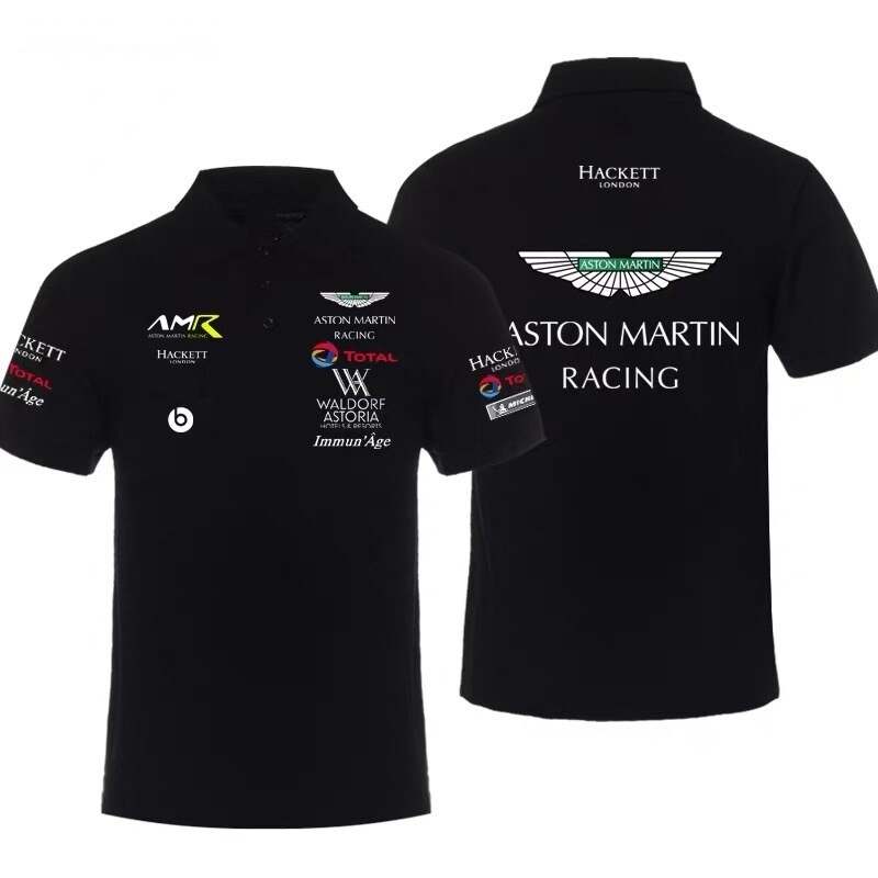 โปโลสําหรับผู้ชาย เครื่องแต่งกายอย่างเป็นทางการ F1 Driver Formula Polo Inforsal Polo T-shirt Aston M