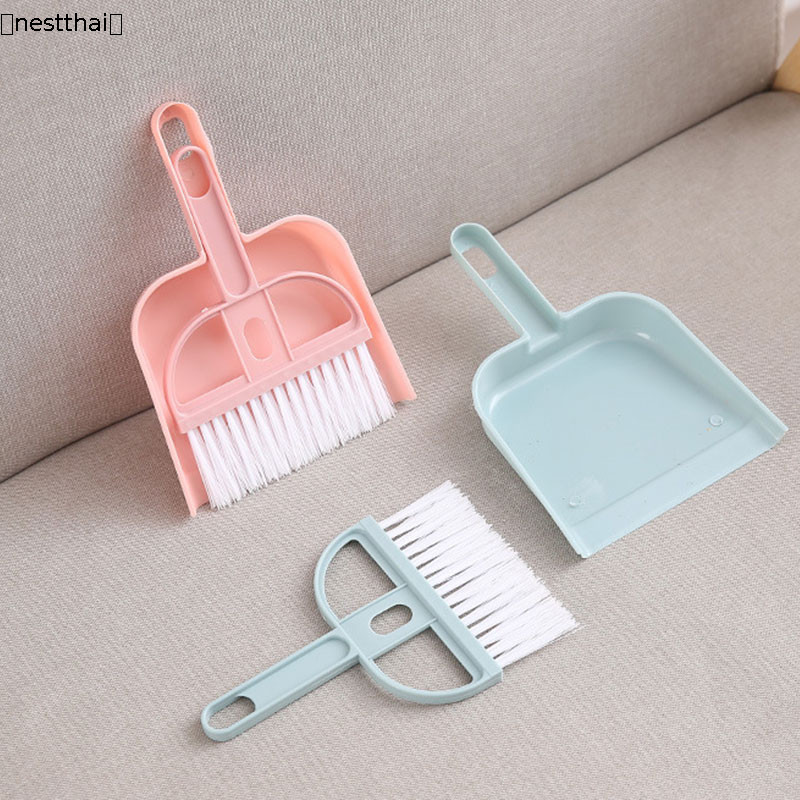 🍉nestthai🍉ชุดไม้กวาดตั้งโต๊ะขนาดเล็กพร้อมที่โกยผงในรถยนต์พร้อมเตียงกวาด ที่โกยขยะ พลั่วกวาดแป้นพิมพ์ - รูปที่ 7