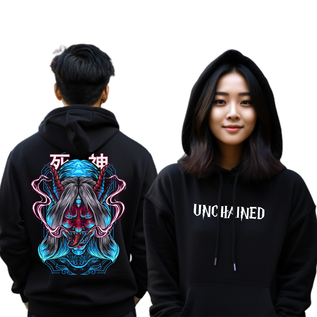 UNCHAINED SHINIGAMI MOTIF Hoodie Shinigami Japanese Hoodie