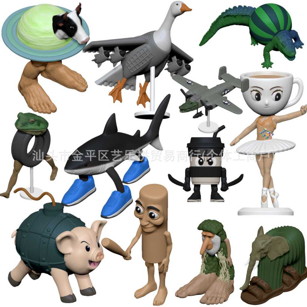 Tung Tung Tung Sahur Action Figure ของเล่นจระเข้ Bomber อิตาเลี่ยน Brainrot ชุดเครื่องประดับของขวัญเด็ก