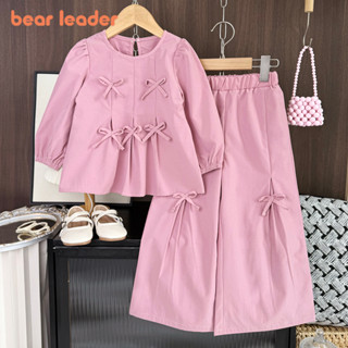 หมีผู้นําเวอร์ชั่นเกาหลีโบว์สีชมพูสาวเสื้อผ้าฤดูใบไม้ผลิฤดูใ…