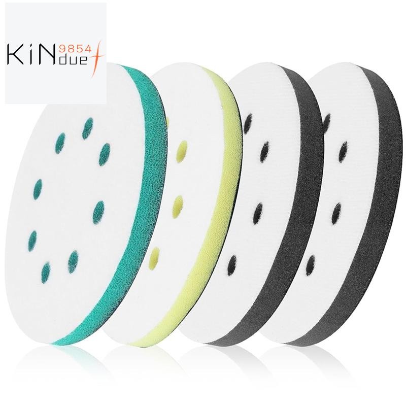 4 แพ็คแผ่นขัดโฟมสําหรับ Orbital Sander, 5 นิ้ว 8 หลุม Orbital Sander Surfprep แผ่นโฟม