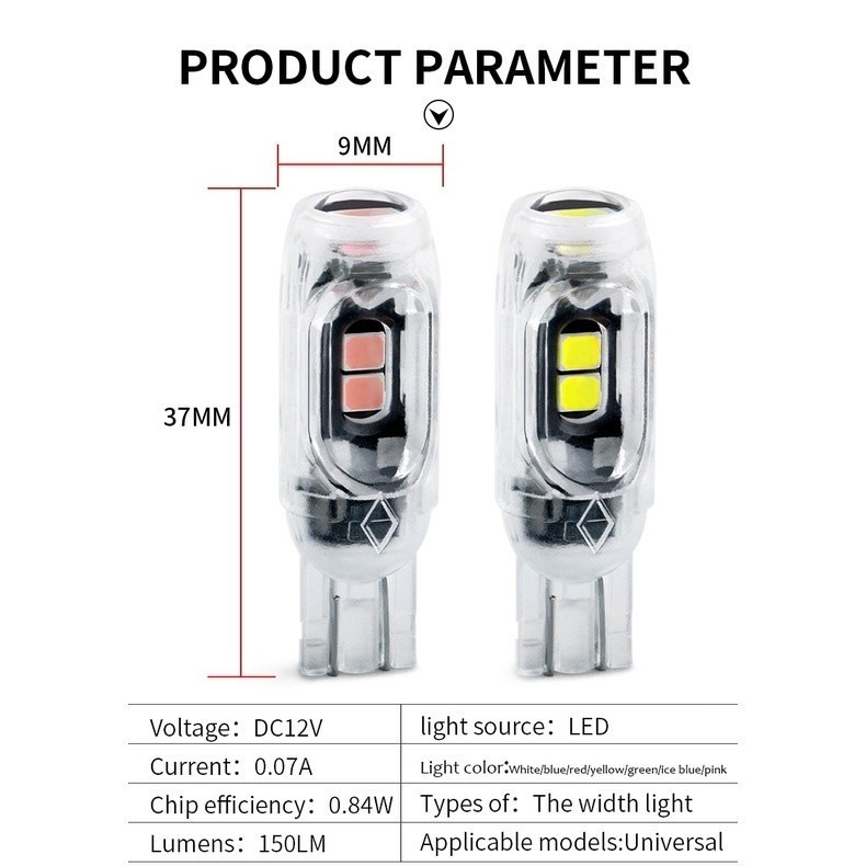 4 ชิ้นแฟลชรถ T10 หลอดไฟ Led ไฟเลี้ยว W5W 194 ตัวบ่งชี้ความกว้างพร้อมเลนส์ 2835 5SMD - รูปที่ 3