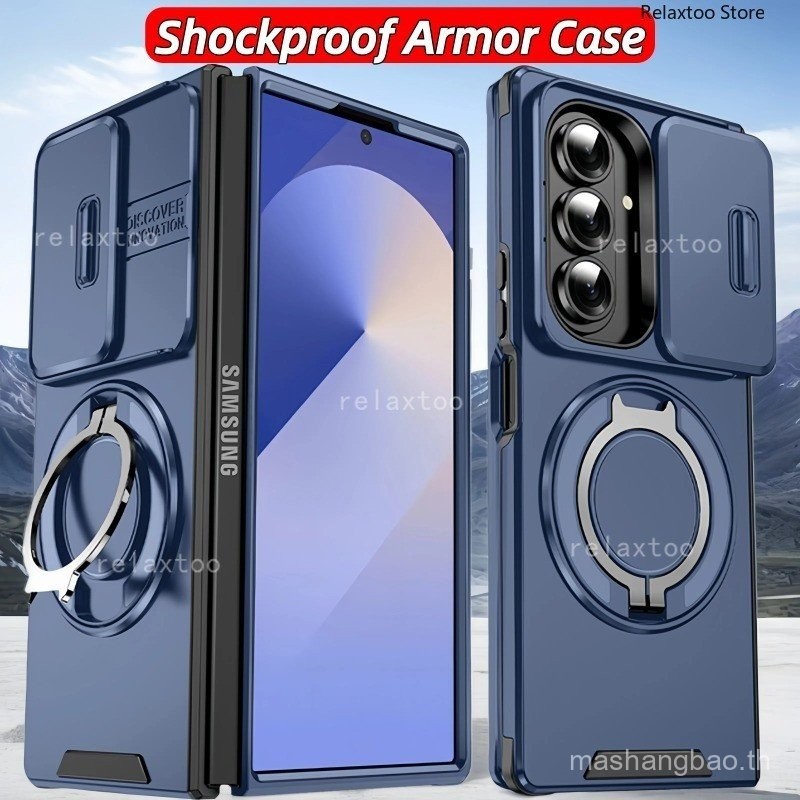 ZFold7 5G สําหรับ Samsung Galaxy Z พับ 7 Fold7 ZFold 7 6 ZFold7 5G กันกระแทกเคสโทรศัพท์โลหะเกราะแหวน