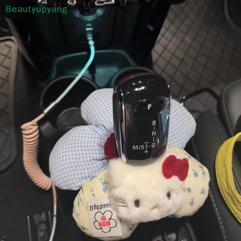 [Beautyupyang] Kawaii Hellokitty รถคอลัมน์ Shift ตุ๊กตาอะนิเมะ Sanrio KT Cat Gear Cover คู่มือเครื่องประดับอัตโนมัติสาวของขวัญ