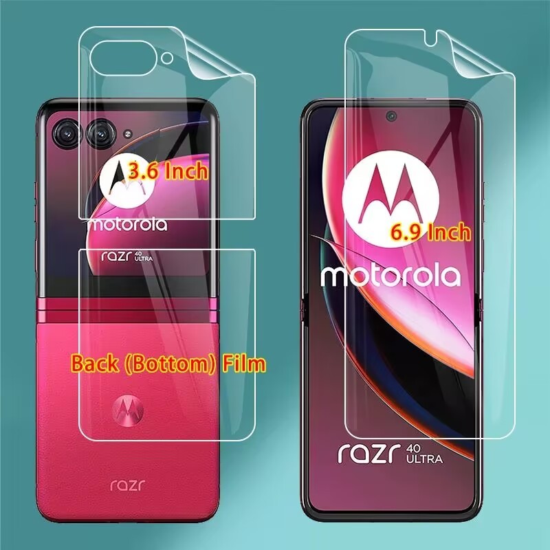 สําหรับ Motorola Razr 60 50 40 Ultra 3 in 1 Full Protection Soft Film สําหรับ MOTO Razr Plus 2025 2024 2023 ป้องกันหน้าจอไม่แก้ว
