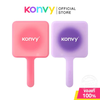 Konvy Hand-held Cosmetic Mirror คอนวี่ กระจกแต่งหน้าแบบมีด้ามจับ ขนาดใหญ่ ดีไซน์สุดคิวท์ (Purple/Pink)