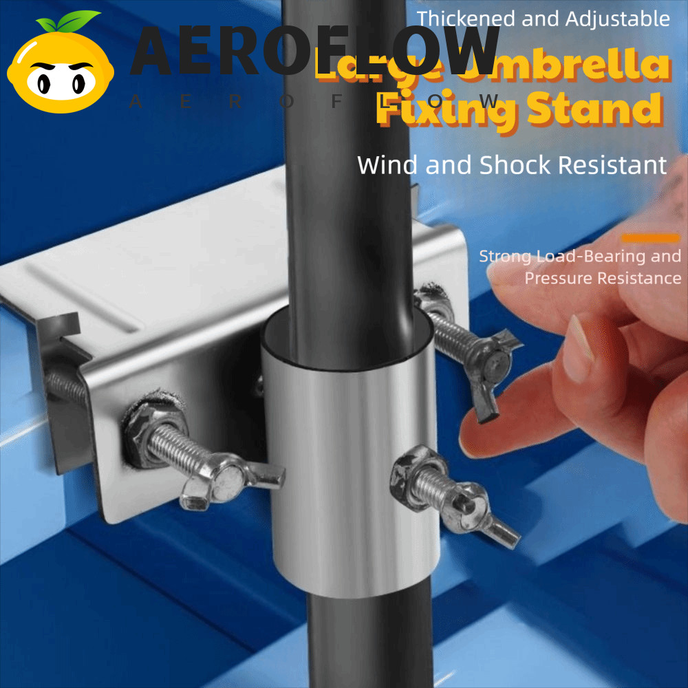 AEROFLOW ที่วางร่มลาน, ป้องกันสนิม ติดตั้งง่ายขายึดร่ม, ขาตั้งร่มแบบปรับได้กันน้ําสําหรับงานหนักแข็งแรงกลางแจ้ง