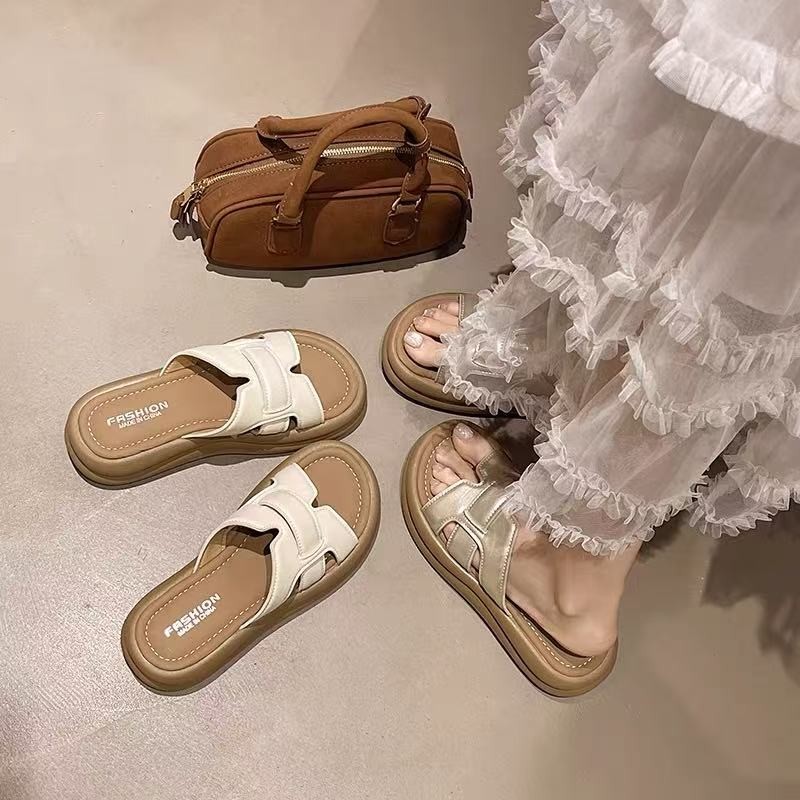 One for all พร้อมส่งจากไทย TX696 รองเท้าแตะผู้หญิง เปิดนิ้วเท้า แฟชั่นสไตล์เกาหลี หนา4CM ใส่สบาย กันลื่น สำหรับผู้หญิง