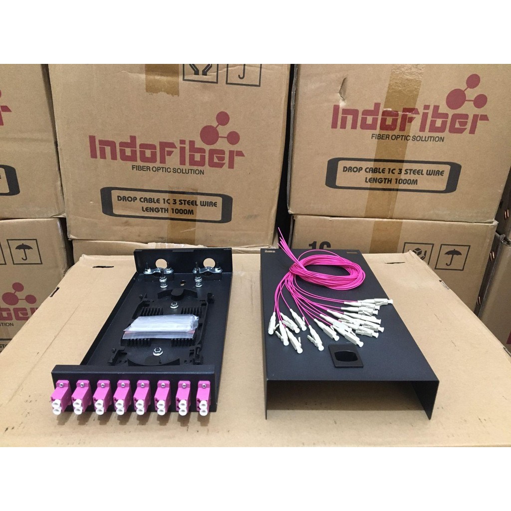 กุหลาบเหล็ก 16 คอร์ LC Multimode OM4 / Rosette FTTH/OTB mini LC OM4