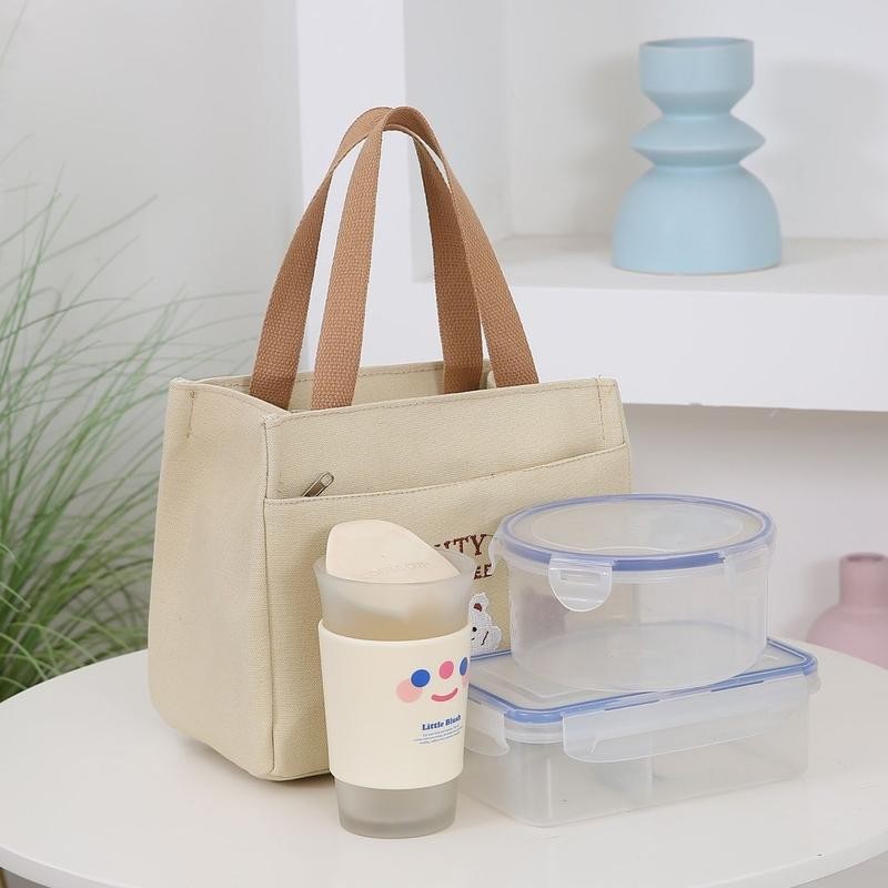 กระเป๋าโท้ทผ้าแคนวาส ดีไซน์สวย สีสันสดใส เหมาะสำหรับพกไปเรียนและทำงาน ปี 2025 ความจุมาก - รูปที่ 2