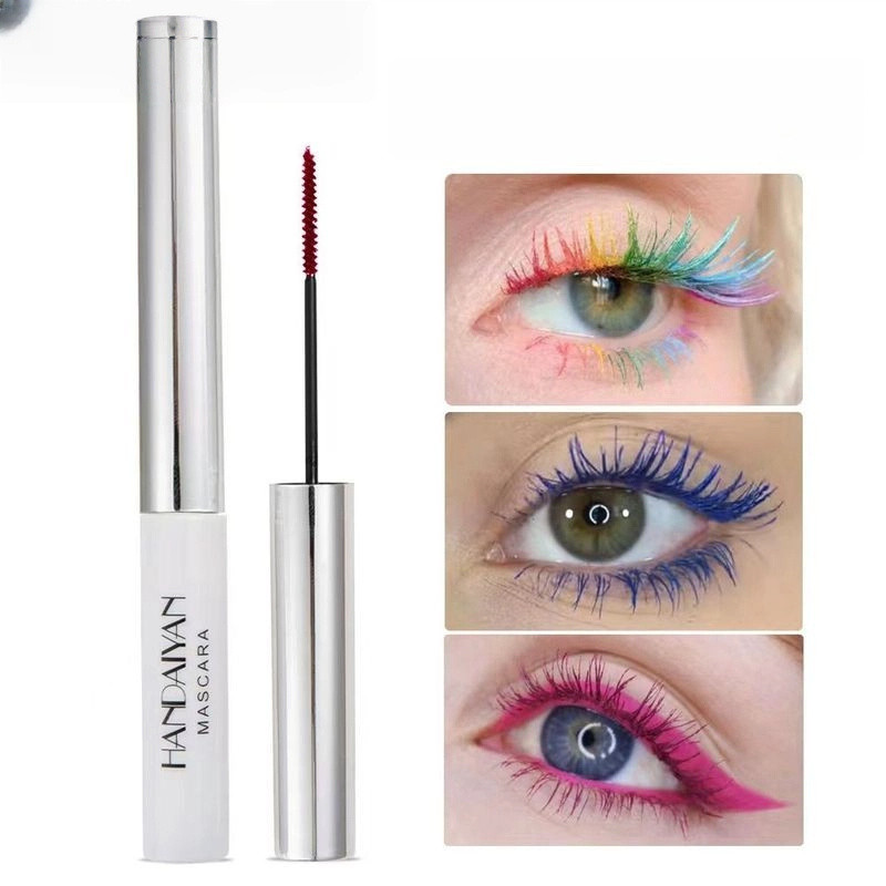 มาสคาร่า，ดัดและยาว มี 12 สีให้เลือก กันน้ำ ขนตาหนา รูปทรงติดทนนาน，Mascara，สีขาว สีฟ้า สีม่วง สีชมพู