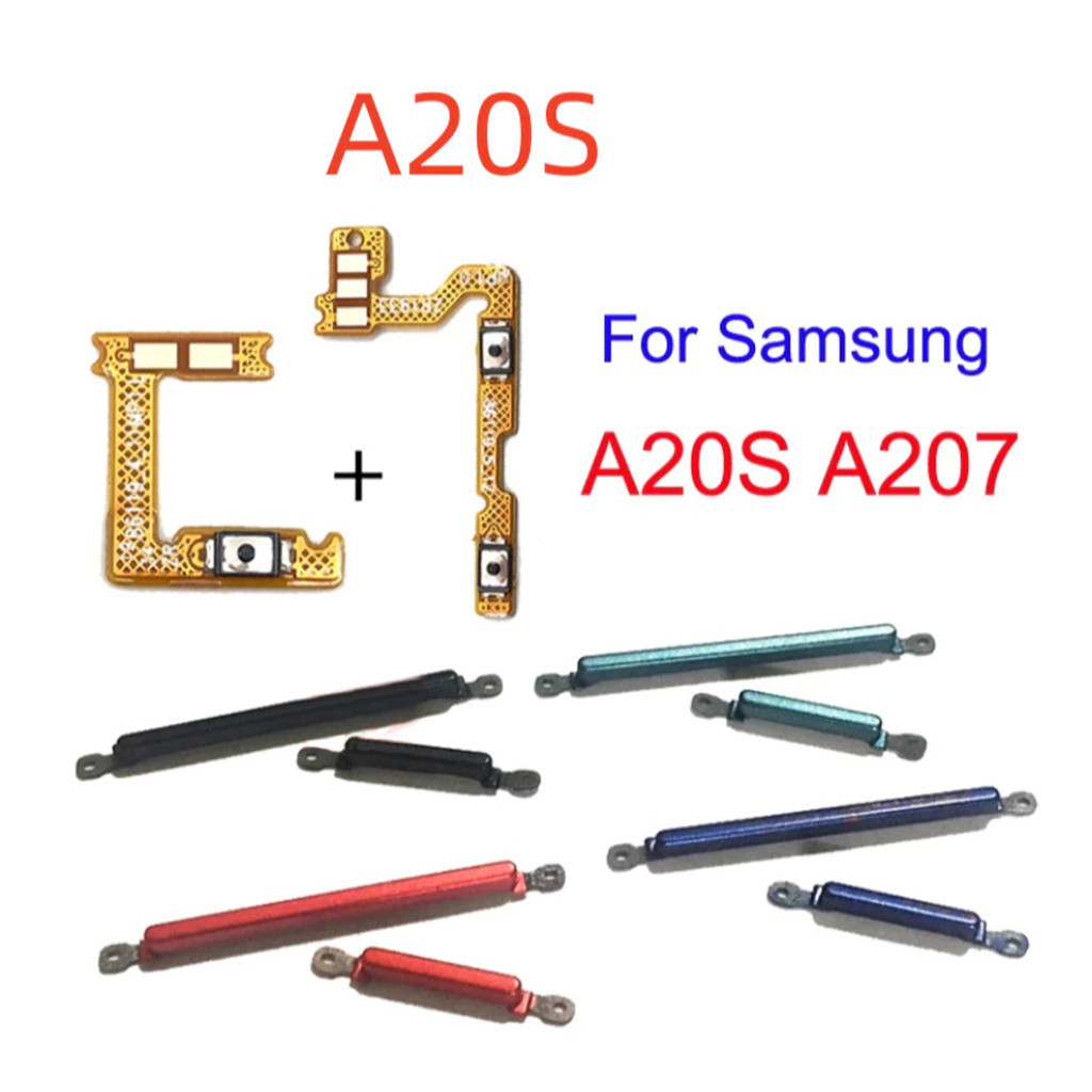 ปิด -​เปิดปุ่มปรับระดับเสียงสวิตช์เปิดปิดสายดิ้นสําหรับชิ้นส่วนอะไหล่สายแพ สําหรับ Samsung Galaxy A20S