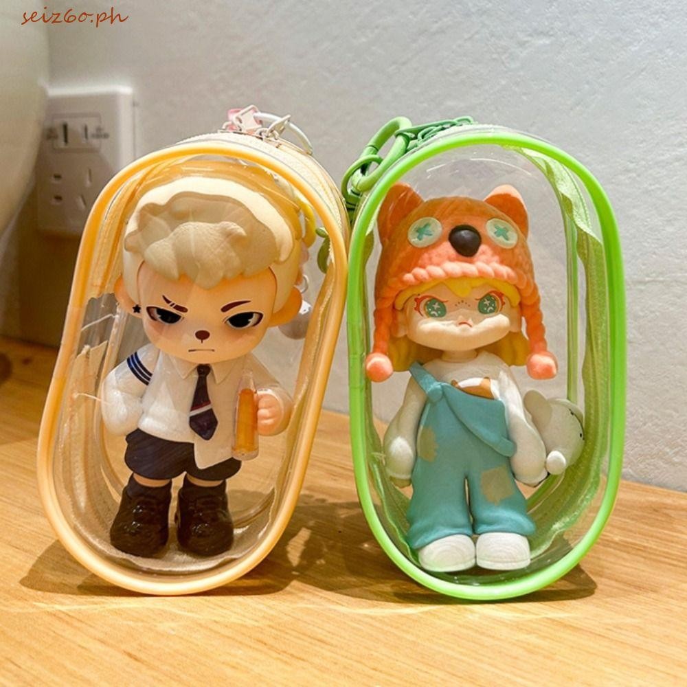 SEIZ6O 13 ซม.รูปไข่กระเป๋า, Pop Mart Ray เกมชีวิตตุ๊กตาแขวนกระเป๋า, Key Ring TNT Space กันน้ํากันฝุ่