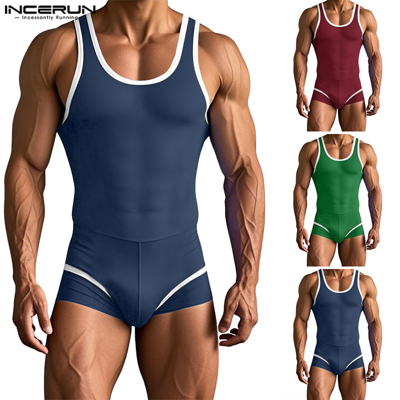 ชุดจั๊มสูทมุมแบนแขนกุดสำหรับผู้ชาย ดีไซน์ตัดเย็บอย่างสวยงาม