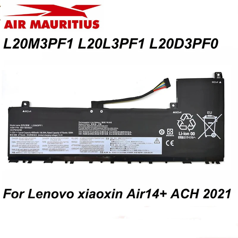 L20M3PF1 11.52V 55Wh 4775mAh L20L3PF1 L20D3PF0 แบตเตอรี่แล็ปท็อปสำหรับ Lenovo Air14+ ACH 2021 Series