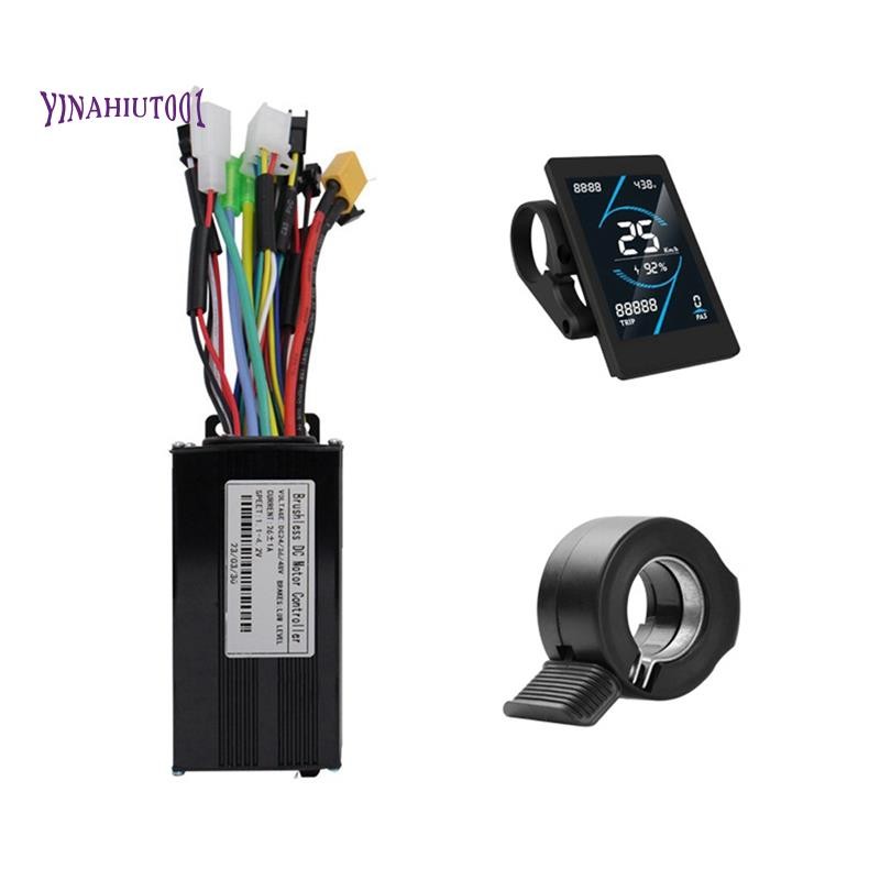 คอนโทรลเลอร์ยี่ห้อ T5S ชนิดไม่มีแปรง 48V 26A พร้อมจอLCD และคันเร่งสำหรับสกู๊ตเตอร์ไฟฟ้าและE-Bike