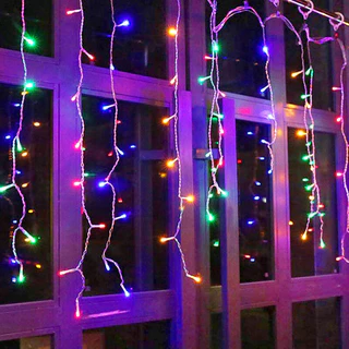 ไฟน้ำตก Led ไฟสายแบบหยดน้ำแข็งกันน้ำ ไฟม่าน LED ห้องเต็มไปด้วยดวงดาว 4M ไฟคริสต์มาส ไฟตกแต่งห้องนอน ตกแต่งงานแต่งงาน