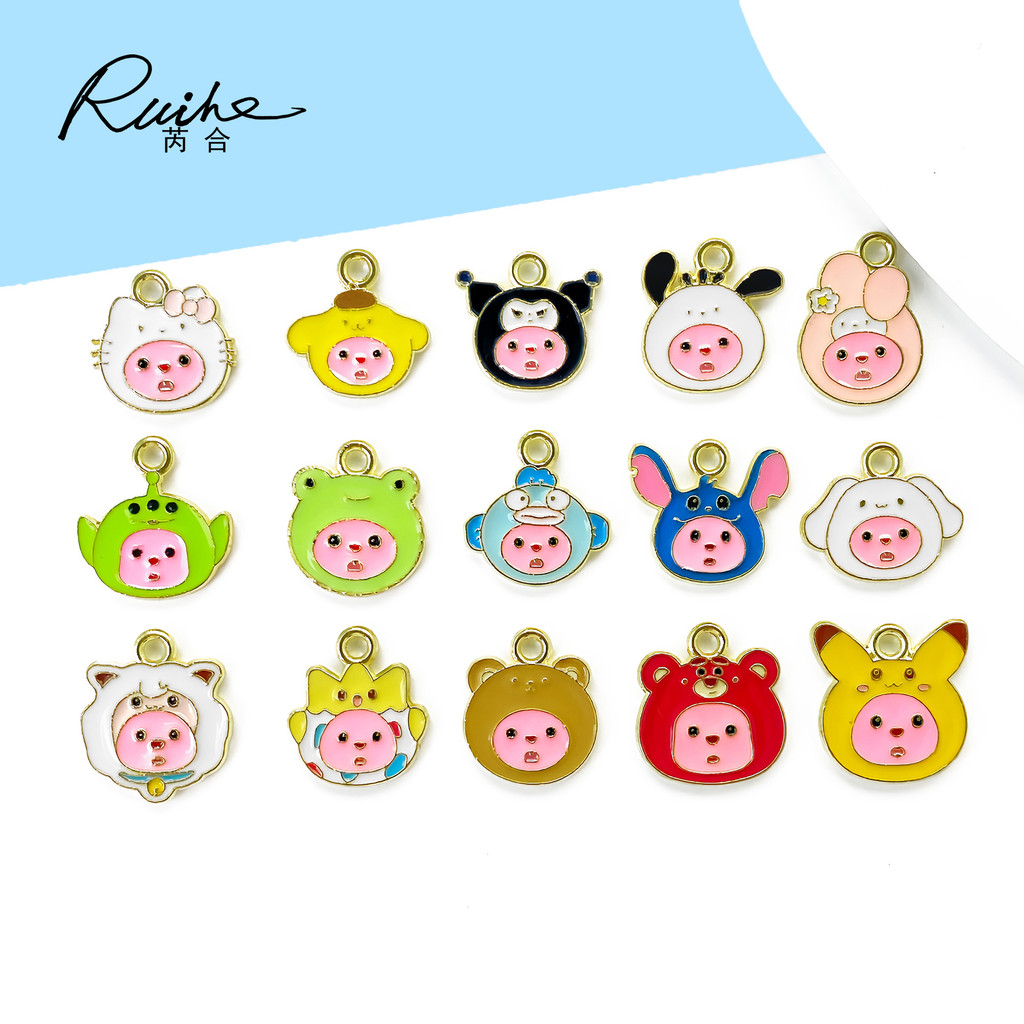 เซ็ท.charm.Sanrio.10.ชิ้น.สำหรับ.กระเป๋า.พวงกุญแจ.และ.สร้อยคอกำหนดเอง.DIY.QP50