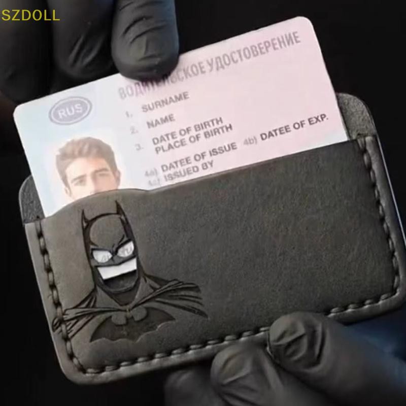 [cxSZDOLL] Slim Leather Bat Wallet Credit ID Card Holder Purse Money Case Cover With Super Hero Mask