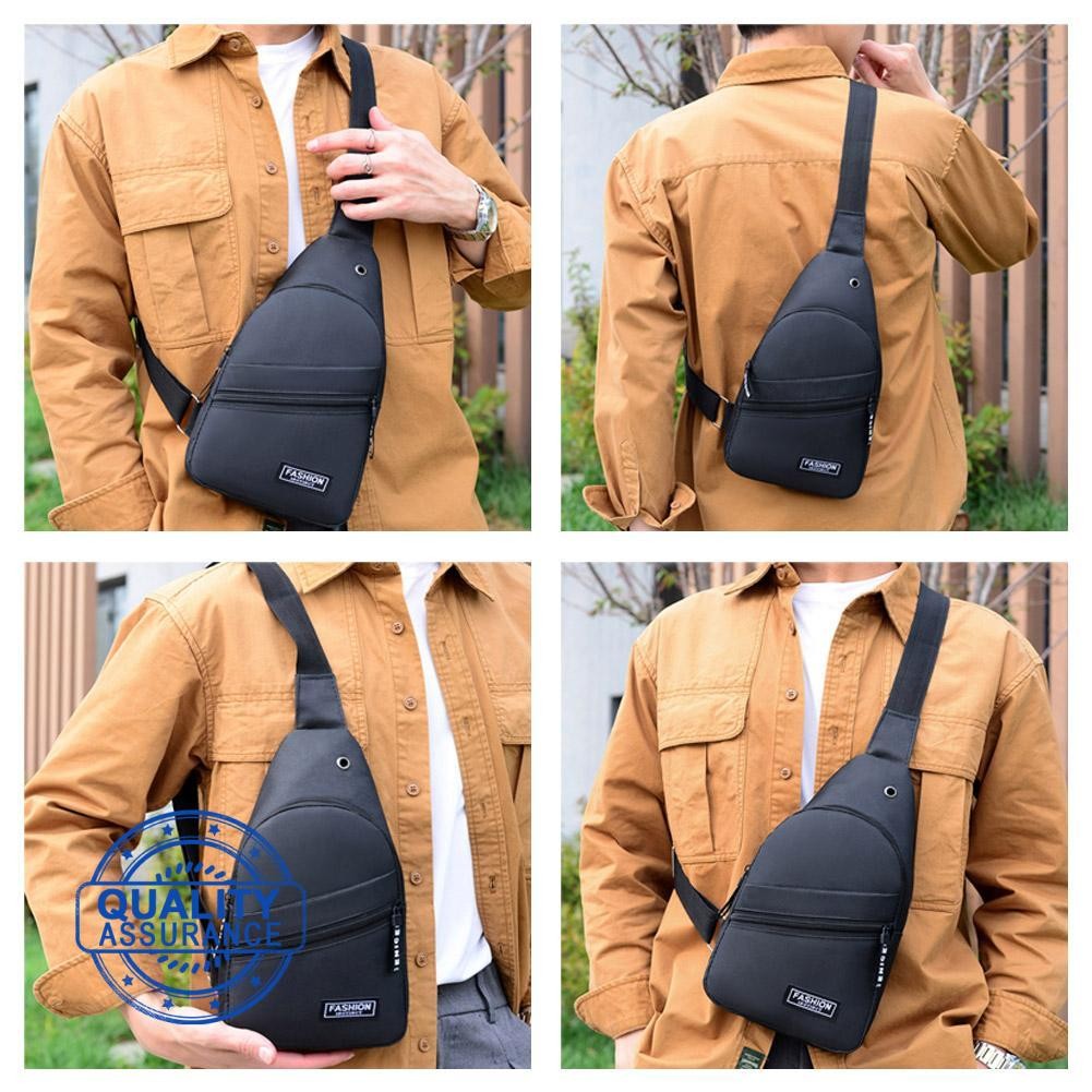 กระเป๋าคาดหน้าอกผู้ชาย Multi-function Sports Leisure กระเป๋าสะพาย Messenger กลางแจ้ง T9i8