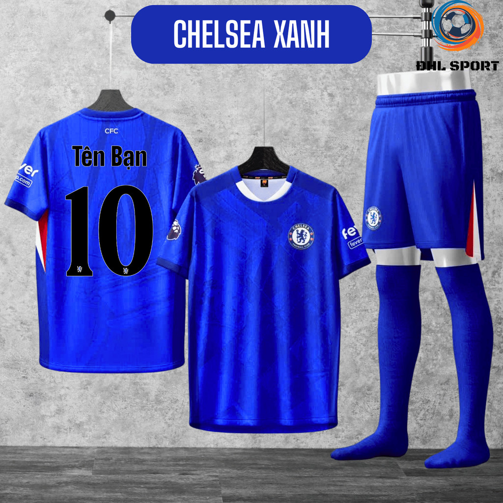 (ผ้ายืดหยุ่น) ชุดบอล เชลซี สโมสร สีฟ้า 2025/2026 เสื้อบอลพิมพ์ชื่อเบอร์ ขออัพออน ดีเอชแอล กีฬา