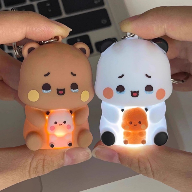 การ์ตูน Bubu Dudu Bear พวงกุญแจเสียงเรืองแสง Bubu Dudu Say I Love You พวงกุญแจคู่ ของขวัญเซอร์ไพรส์