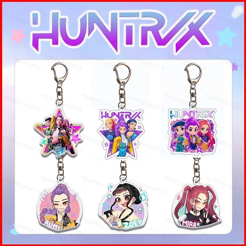 SQ1 K-Pop Demon Hunters อะคริลิคพวงกุญแจ RUMI MIRA จี้ HUNTRIX กระเป๋าอุปกรณ์เสริมอะนิเมะ Periphery QS1