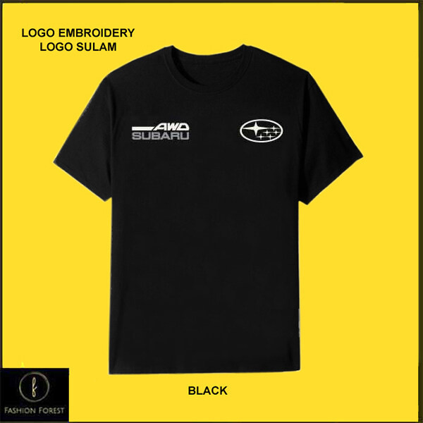 เสื้อยืดคอกลม Microfiber Quick Dry Jersey Logo เย็บปักถักร้อย Sulam AWD Subaru BS