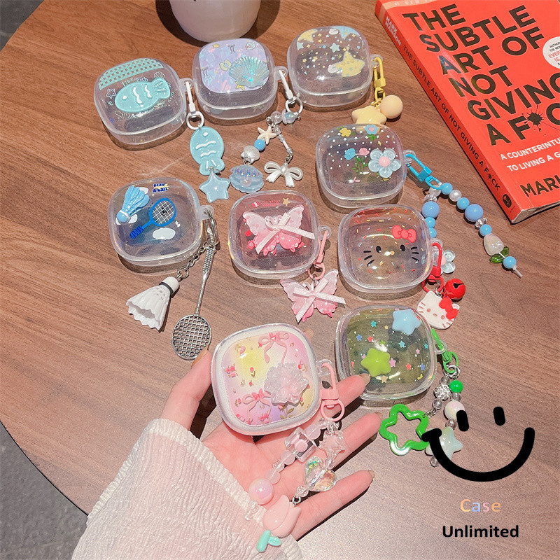 สําหรับ Redmi Buds 6 Play เคส Case เคสหูฟังบุคลิกภาพน่ารักใหม่ KT Cat Shell Star รูปแบบดอกไม้