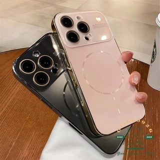 AG อะคริลิคเคลือบแม่เหล็กเคสโทรศัพท์ iphone16 Pro Max 15 14 13 12 11 เคสสําหรับเคส iPhone PC + TPU เปลือกแข็งกันกระแทก